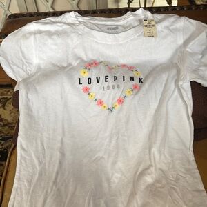 Victoria's Secret Love Pink White T-Shirt